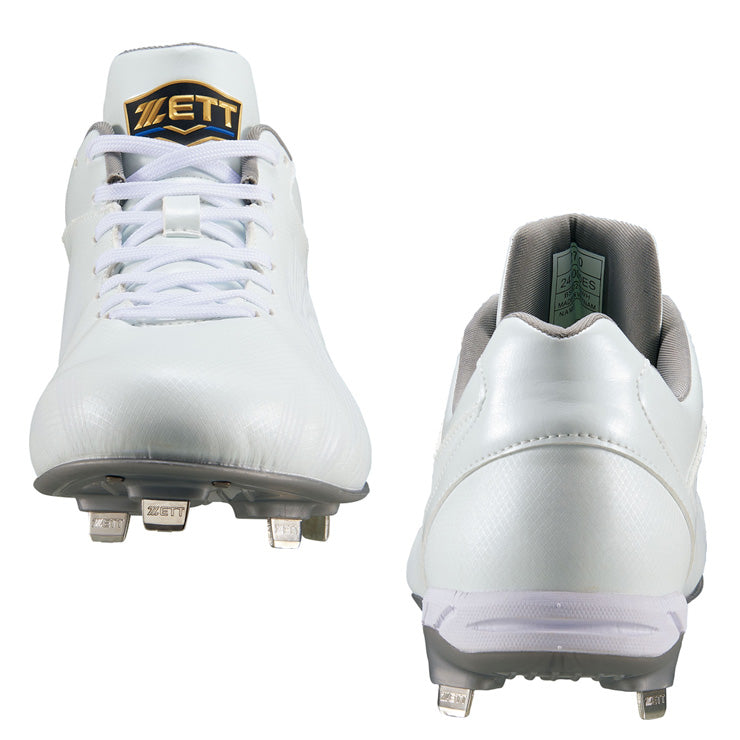 【2026モデル】ゼット 野球 白スパイク ネオステイタス 23.0～30.0 3E ワイド 金具スパイク 高校野球対応 BSR2218WH ローカット ホワイトスパイク 大人 一般 中学生 高校生 金属スパイク ZETT NEOSTATUS