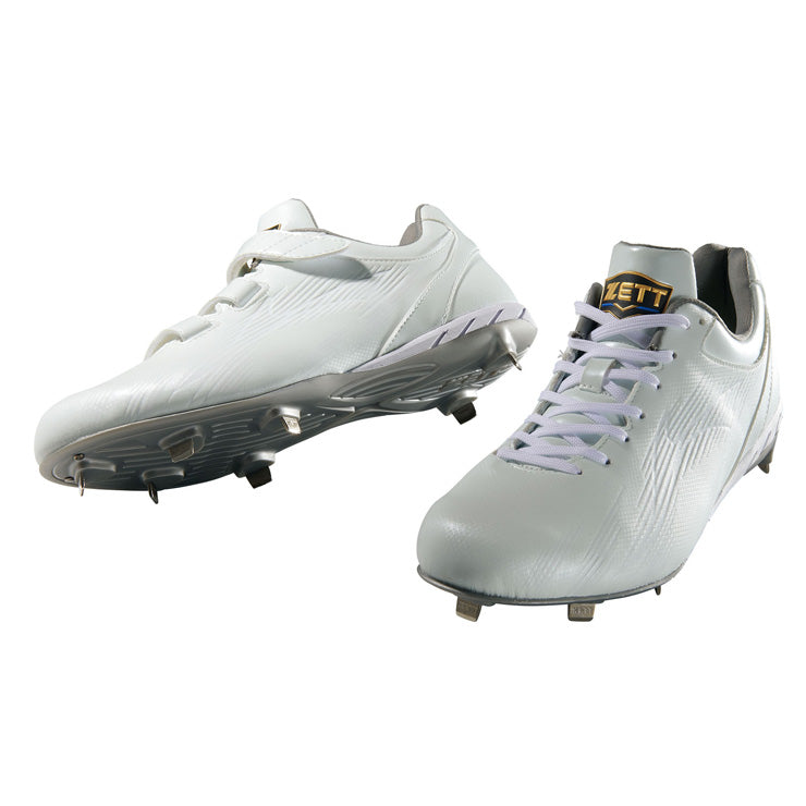 【2026モデル】ゼット 野球 白スパイク ネオステイタス 23.0～30.0 3E ワイド 金具スパイク 高校野球対応 BSR2218WH ローカット ホワイトスパイク 大人 一般 中学生 高校生 金属スパイク ZETT NEOSTATUS