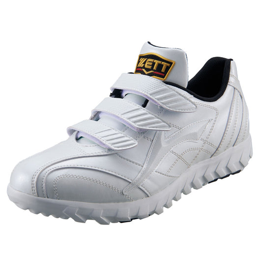 【2026モデル】ゼット プロステイタス 野球 トレーニングシューズ アフターシューズ ベルト ワイド 3E 高校野球対応 BSR8677CL 大人 一般 高校野球 中学野球 ローカット トレシュー アップシューズ 軽量 軽い ホワイト 白 zett prostatus