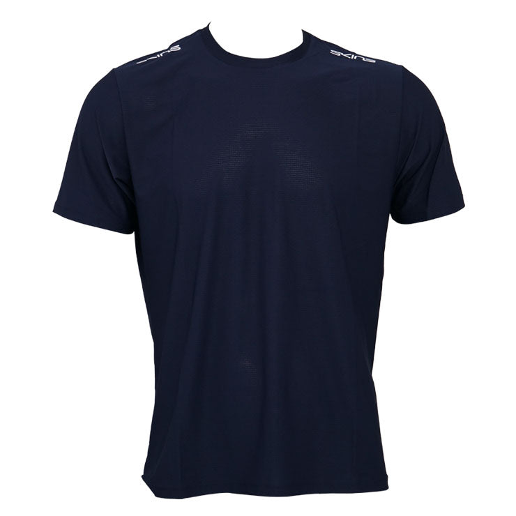 【2024モデル】スキンズ 限定 半袖 Tシャツ ランニングメッシュTシャツ メンズ 18421342 夏用 スポーツウェア トレーニングウェア ジム  ランニング ジョギング ウェア SKINS