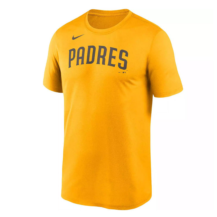 ナイキ サンディエゴ・パドレス 半袖 Tシャツ ワードマーク コットン San Diego Padres Nike Gold Fuse Wordmark T-Shirt メンズ N199-79Q-PYP-0U5 カジュアル 普段着 スポカジ スポーツウェア MLB メジャーリーグ 公式アイテム nike