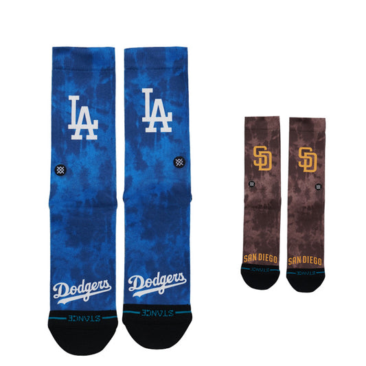 STANCE スタンス ドジャース パドレス クルーソックス DODGERS PADRES DYE 大人用 1足入り すね丈 A556A25DOD A556A25PAD 一般 スポーツソックス 靴下 おしゃれ オシャレ かっこいい MLB メジャーリーグ