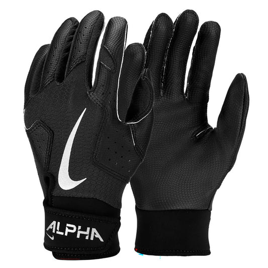 【2025モデル】ナイキ ジュニア用 バッティンググローブ アルファ2.0 両手用 少年野球 ブラック×メタリックシルバー BA1202-093 バッティング手袋 バッティンググラブ 打者用手袋 こども キッズ Jr 子ども 学童野球 リトルリーグ 練習 試合 ソフトボール NIKE