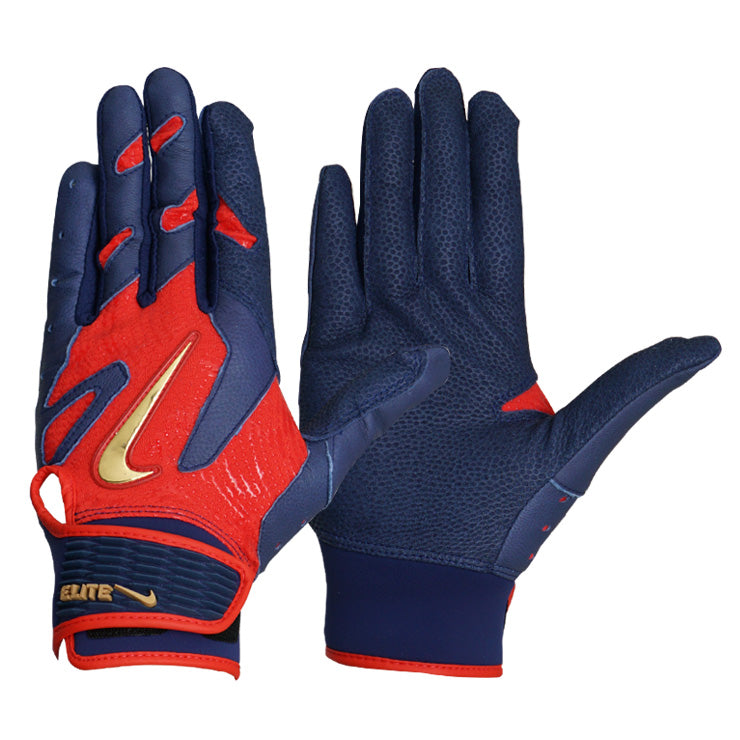 【2025モデル】ナイキ バッティンググローブ アルファ エリート 2.0 両手用 天然皮革 一般向け ピメント×ブルーヴォイド 大人 BA1203-638 バッティング手袋 バッティンググラブ 打者用手袋 草野球 練習 試合 ソフトボール NIKE