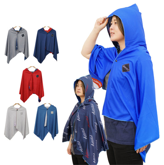 【かぶって冷感】アクティバイタル クールメイカー COOL MAKER 冷感ポンチョ フード付き かぶる コート 気化冷却 夏 猛暑 濡らす 絞る 振る 冷たい 冷やす 気持ちいい 熱中症対策 暑さ対策 屋外作業 野球 高校野球 ゴルフ スポーツ アウトドア 観戦 クールダウン activital