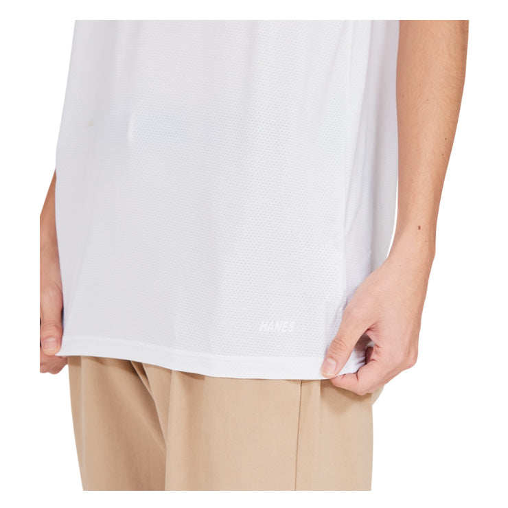 Hanes MOVES ナイロンメッシュ クルーネック Tシャツ 半袖 接触冷感 HM1HD101 スポーツウェア カジュアル ヘインズ