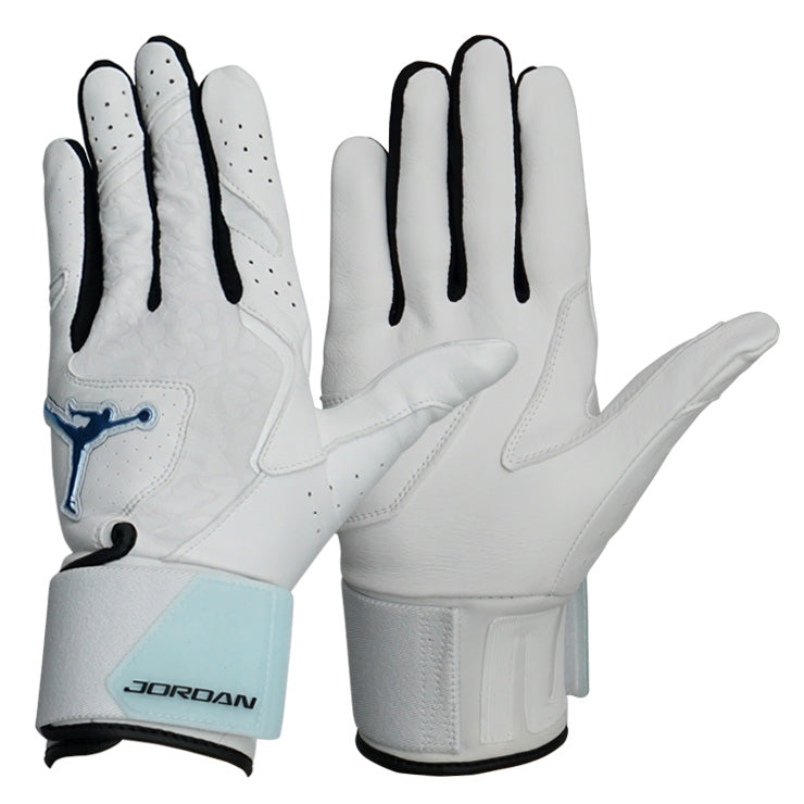 【2026モデル】ナイキ ジョーダン バッティンググローブ レジェンド ロングカフ 両手用 ホワイト×ホワイト×ブルー JD1121-119 サポーター バッティング手袋 バッティンググラブ 打者用手袋 大人 一般 草野球 練習 試合 ソフトボール NIKE JORDAN
