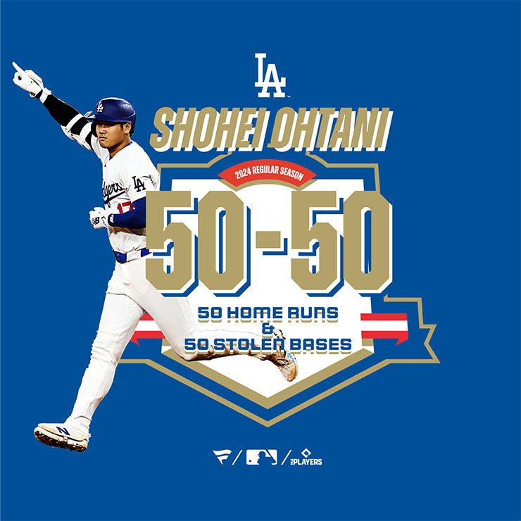 【予約販売】ファナティクス 大谷翔平 50-50 Club 達成記念 Tシャツ 半袖 大人 メンズ レディース ユニセックス ML0124FW04 50/50 ドジャース 大谷 グッズ ウエア ウェア 半袖シャツ MLB メジャーリーグ 記念グッズ 記念アイテム Fanatics