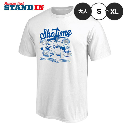 【予約販売】大谷翔平 50-50 達成記念 Tシャツ 半袖 50/50 CLUB SHOTIME 大人 メンズ レディース ユニセックス ML0124FW10 50/50 ドジャース 大谷 グッズ ウエア ウェア 半袖シャツ MLB メジャーリーグ 記念グッズ 記念アイテム ファナティクス Fanatics