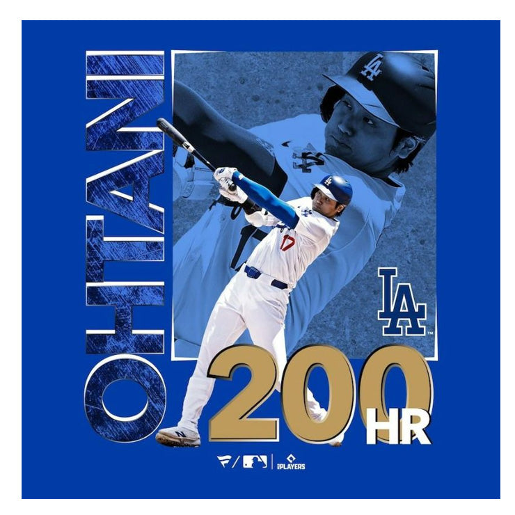 ファナティクス 大谷翔平 MLB 通算200号 本塁打 ホームラン 達成記念Tシャツ 半袖 大人 メンズ レディース ユニセックス ML0124SS36 ドジャース 大谷 グッズ ウエア ウェア グッズ コットン 綿 半袖シャツ MLB メジャーリーグ 記念グッズ 記念アイテム Fanatics