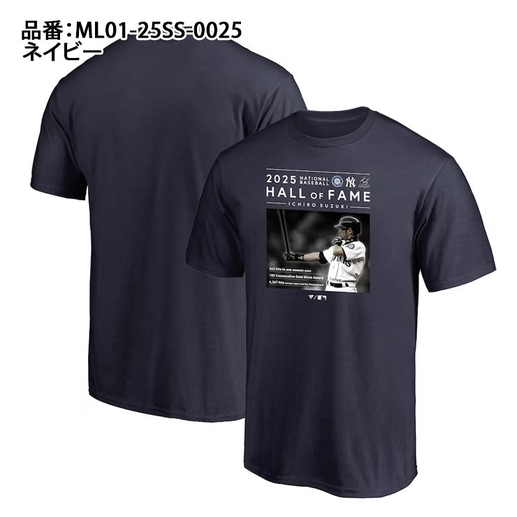 【予約販売】イチロー MLB 殿堂入り記念 Tシャツ 半袖 HOF 大人 メンズ レディース ML01-25SS-0025 米国野球殿堂 グッズ ウエア ウェア 半袖シャツ メジャーリーグ 記念グッズ 記念アイテム ファナティクス Fanatics