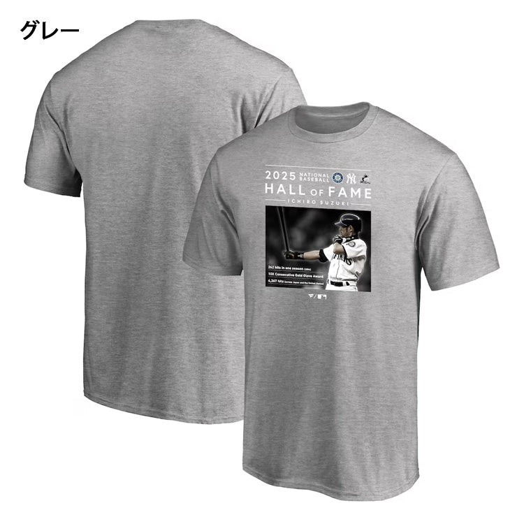 【予約販売】イチロー MLB 殿堂入り記念 Tシャツ 半袖 HOF 大人 メンズ レディース ML01-25SS-0025 米国野球殿堂 グッズ ウエア ウェア 半袖シャツ メジャーリーグ 記念グッズ 記念アイテム ファナティクス Fanatics