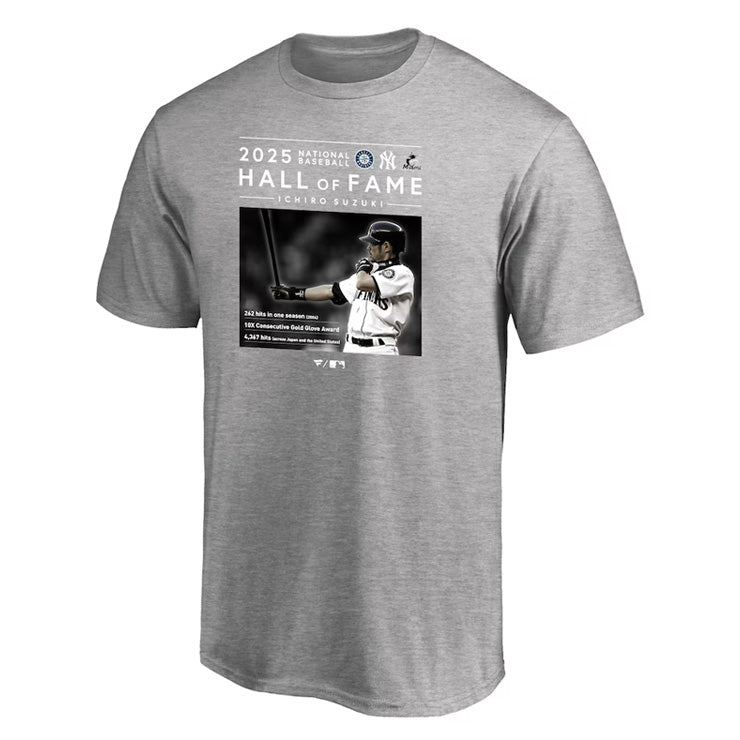 【予約販売】イチロー MLB 殿堂入り記念 Tシャツ 半袖 HOF 大人 メンズ レディース ML01-25SS-0025 米国野球殿堂 グッズ ウエア ウェア 半袖シャツ メジャーリーグ 記念グッズ 記念アイテム ファナティクス Fanatics