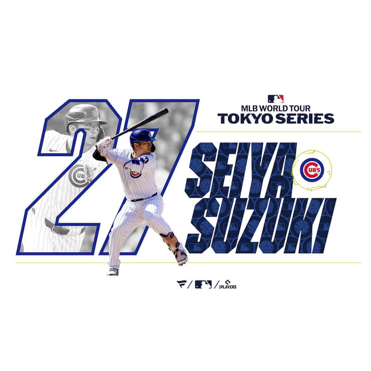 鈴木誠也 MLB Tokyo Series 2025 ジュニア用 半袖 Tシャツ 東京シリーズ 開幕戦 カブス 子供服 ML25SS022J こども キッズ Jr 子ども グッズ ウエア ウェア 半袖シャツ メジャーリーグ 記念グッズ 記念アイテム ファナティクス Fanatics
