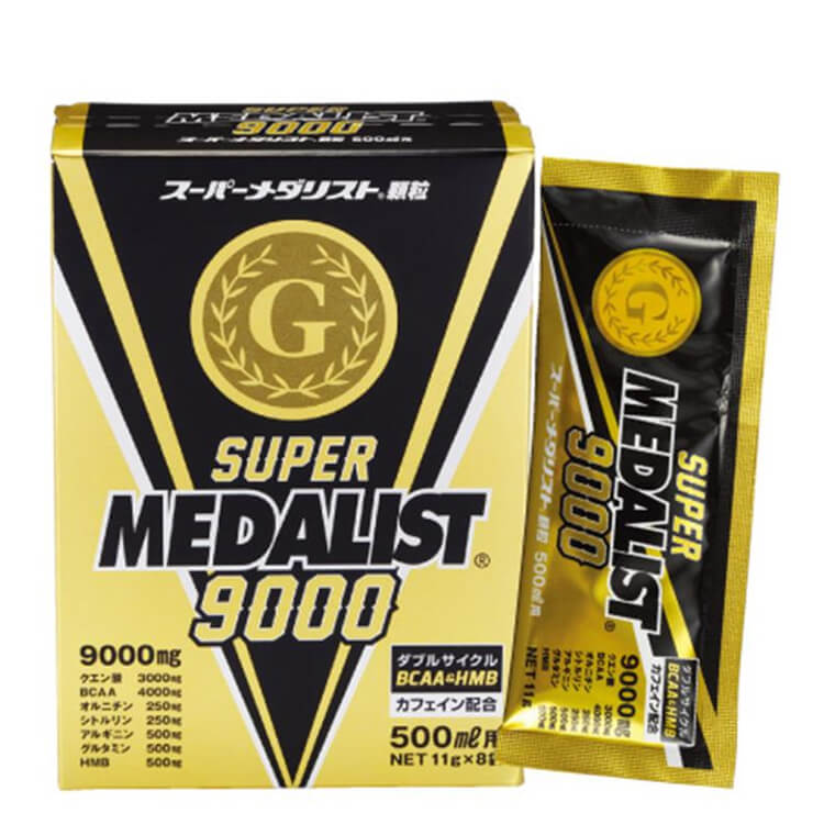 メダリスト スーパーメダリスト9000 500ml用(11g)×8袋入り レモンパイン風味 クエン酸 アミノ酸 BCAA HMB 889149 スポーツドリンク 栄養ドリンク スポーツ レース マラソン 筋トレ トレーニング 試合 部活動 MEDALIST