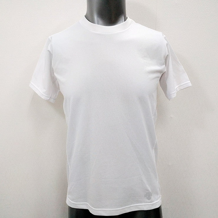 【アウトレット】M,L,Oサイズのみ DESCENTE(デサント) タフティー 半袖 Tシャツ DAT-5504 WHT(ホワイト) TOUGH T  スポーツウェア トレーニングウェア カジュアル メンズ ユニセックス 白 大きいサイズ 吸汗速乾 UVカット 伸縮性