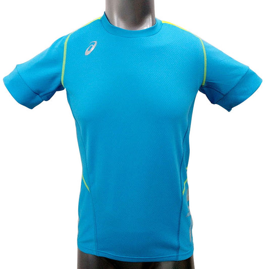 【アウトレット】Mサイズのみ アシックス(ASICS) 半袖 ブレード Tシャツ XA6180 シアン(46) スポーツウェア トレーニングウェア 夏用 青 ランニング ジョギング メンズ ユニセックス スポーツ